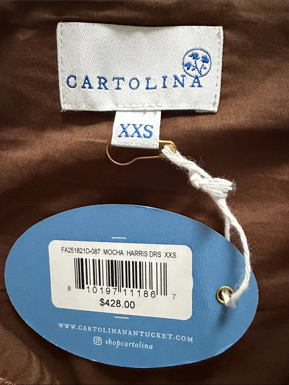 NWT Cartolina Harris Dress XXS Mocha Belted Utility Shirt Midi Quiet Luxury